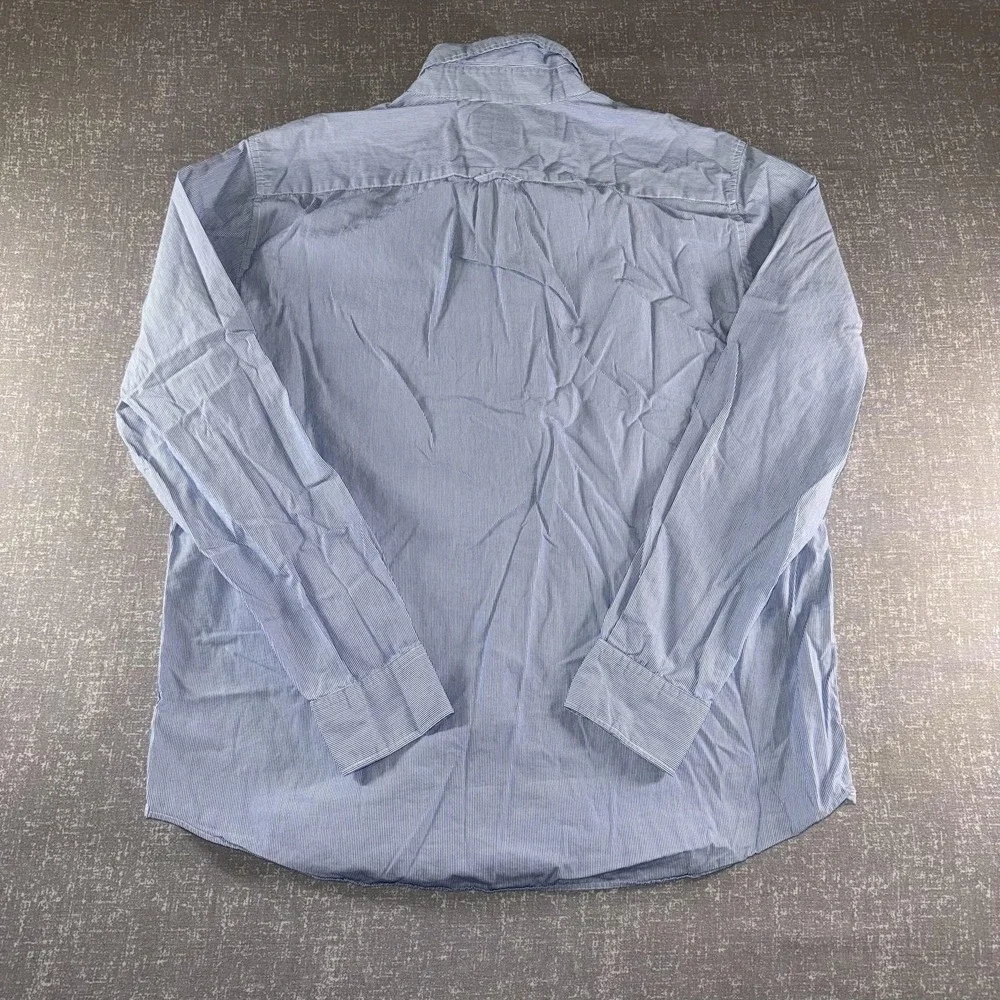 American‎ Eagle Outfitters Shirt Mens XL Blue Striped Button Down Classic Fit